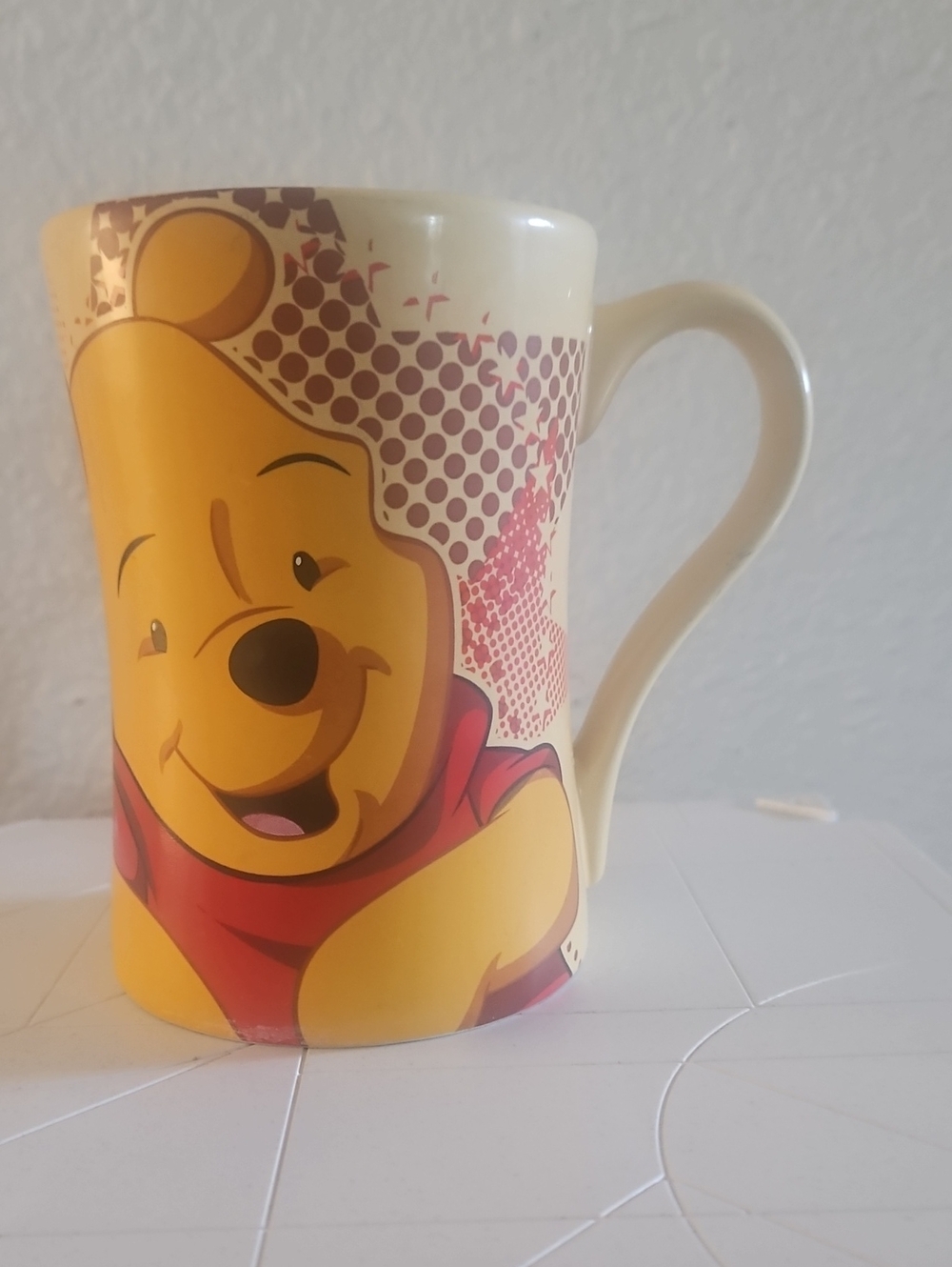 Disney Yellow and Red Winnie the Pooh Ceramic Mug